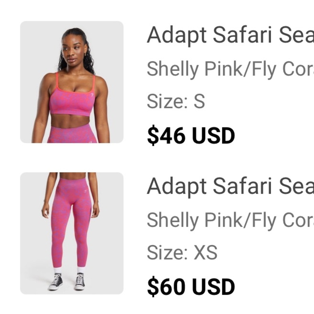 Gymshark adapt seamless set SOLD-OUT PINK!